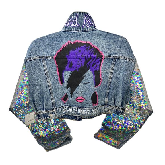 Wren + Glory at Free People Jackets & Blazers - NWT Free People x Wren + Glory David Bowie Sequin Denim Jacket | OS